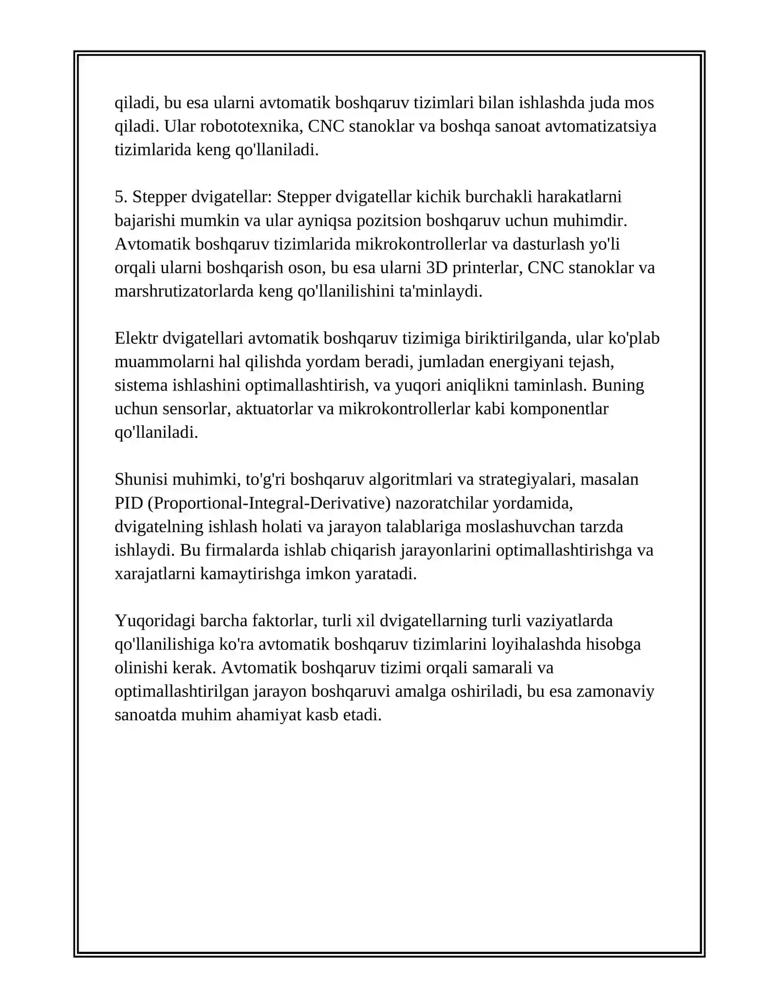 ELEKTR DVIGATELNI AVTOMATIK BOSHQARISH TIZIMINI LOYIHALASH 4