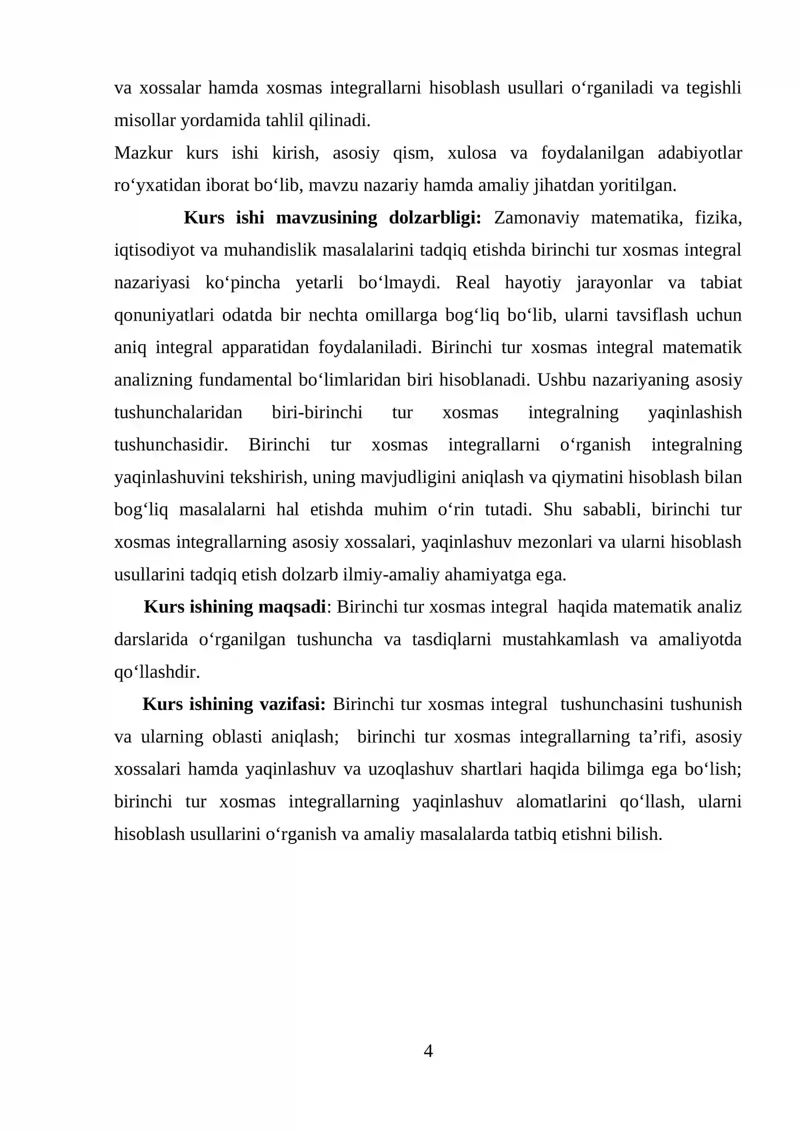 Birinchi tur xosmas integral 4