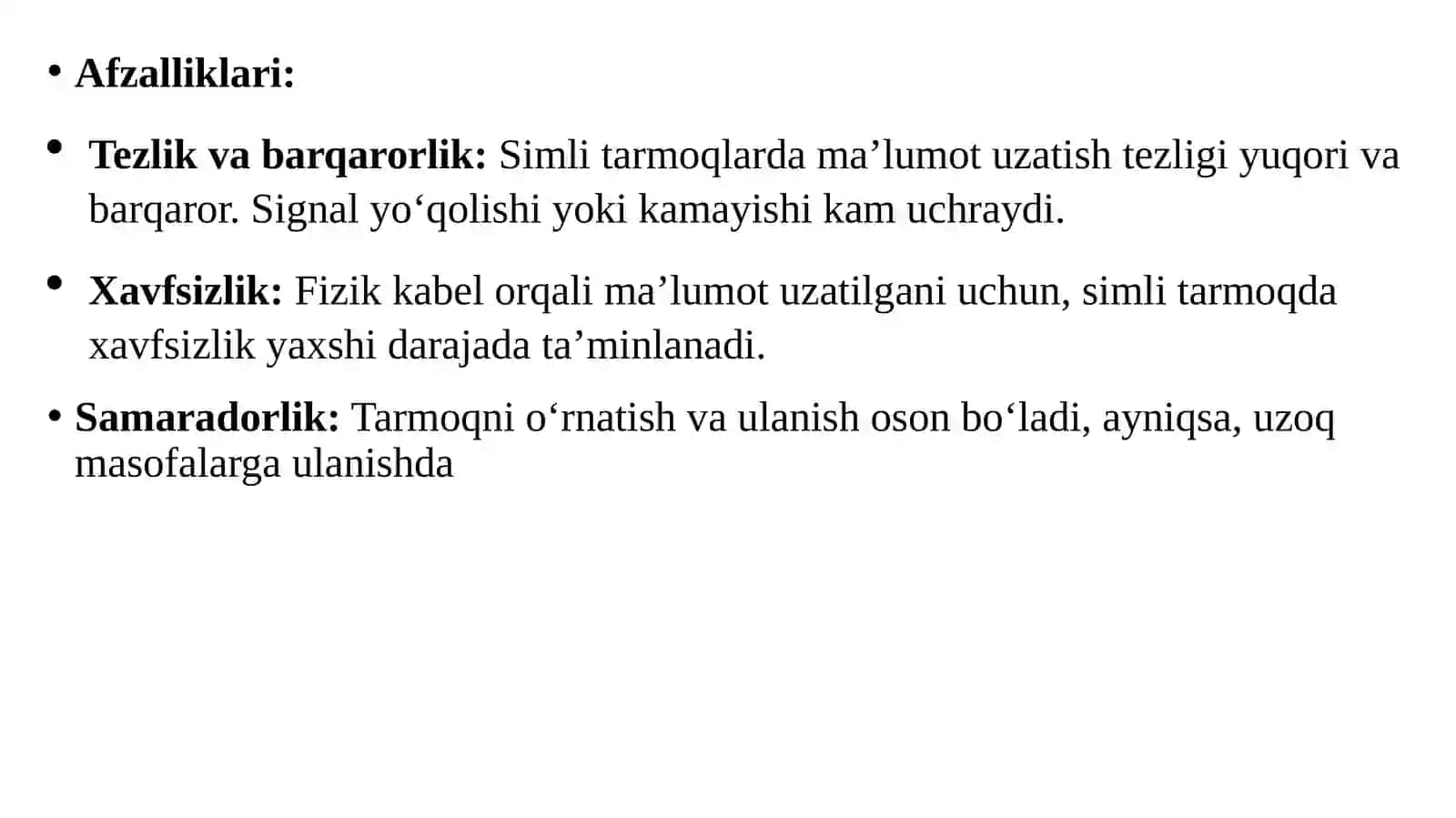 Simli va simsiz tarmoqlar 4