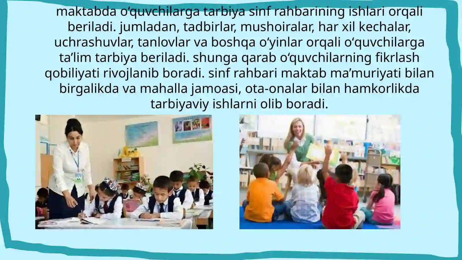 Sinf rahbarining faoliyati va vazifalari 4