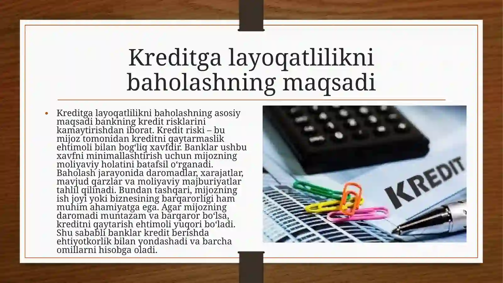 Kreditga layoqatlilik tushunchasi 4