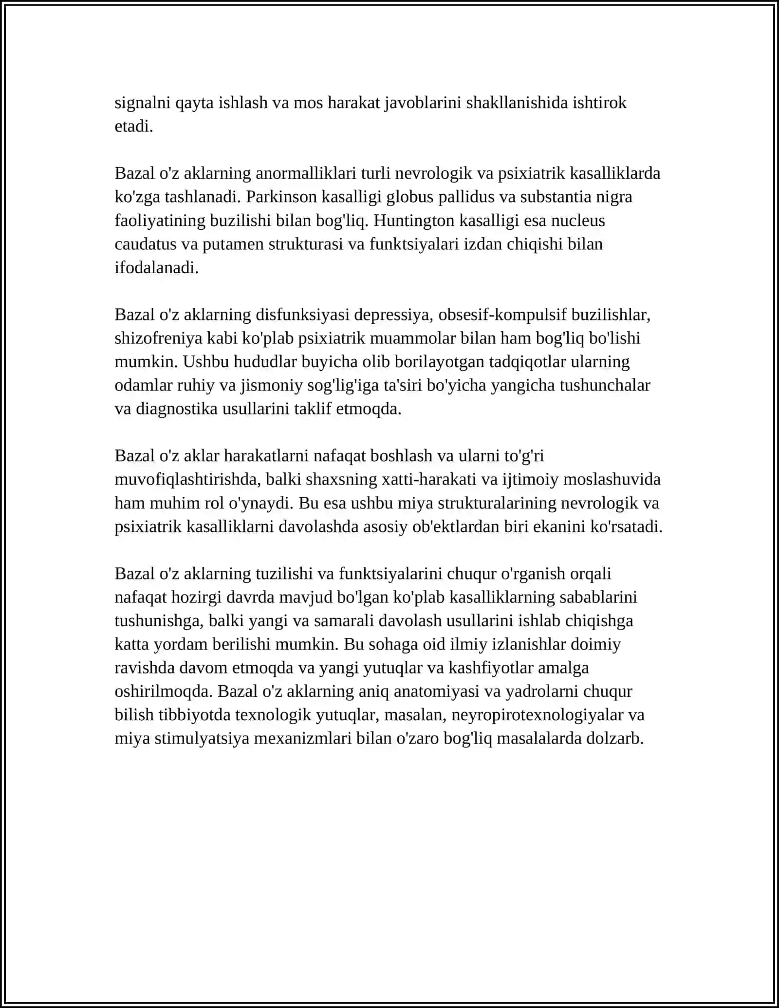 BAZAL OʻZAKLARNING KLINIK - ANATOMIK AHAMIYATI 4