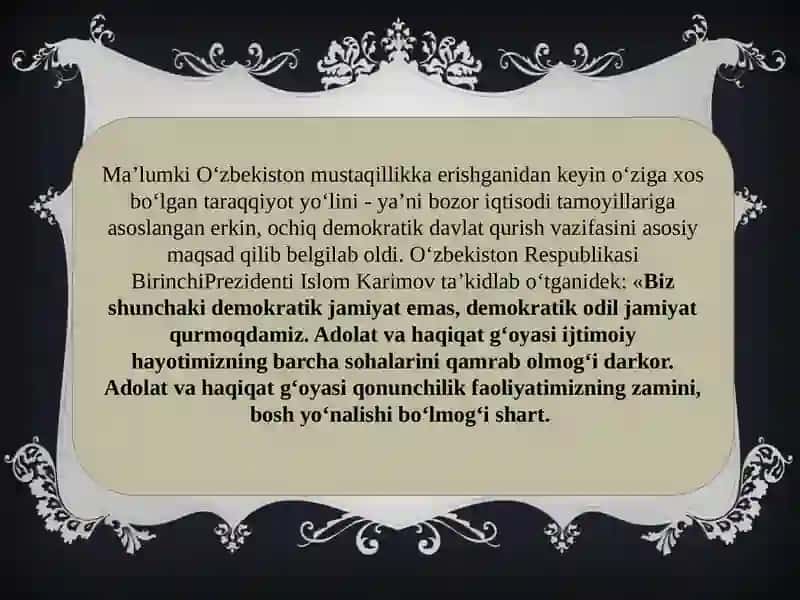 O‘zbekistonda qonUn ustuvorligini ta’minlashning demokratik asoslari 4