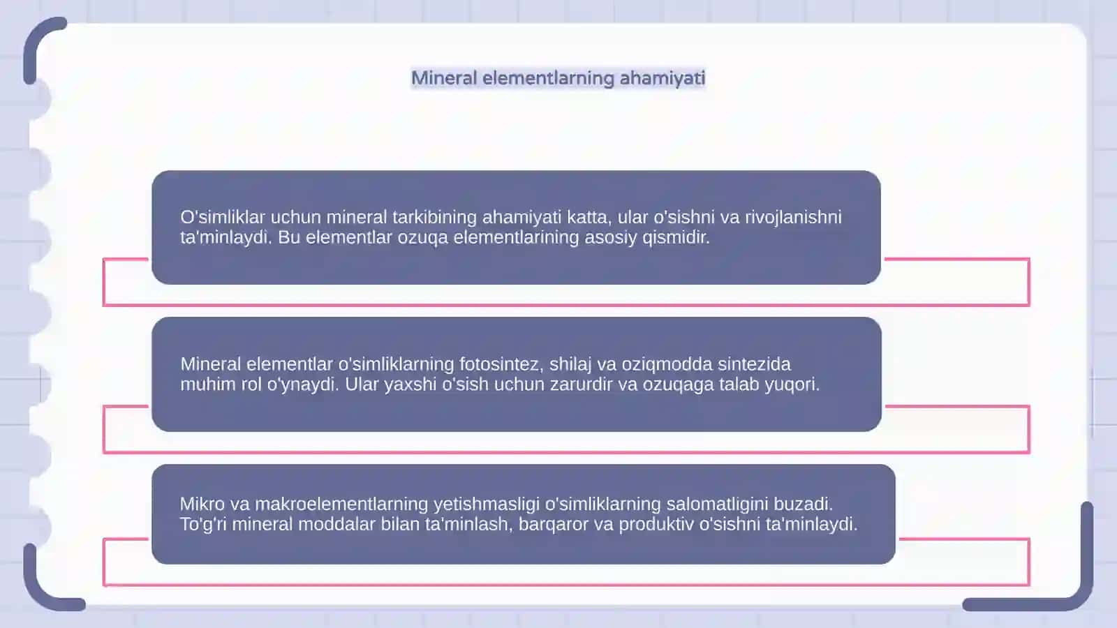 O'simliklarning mineral tarkibi va uning ozuqa elimintlariga bo'lgan talabi 4