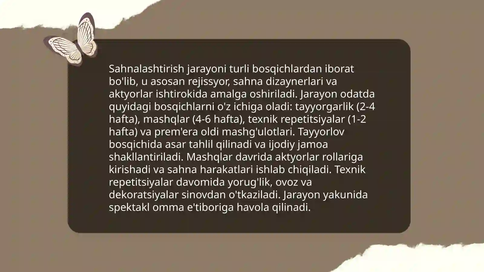 Sahnalashtirishning tarixi 4