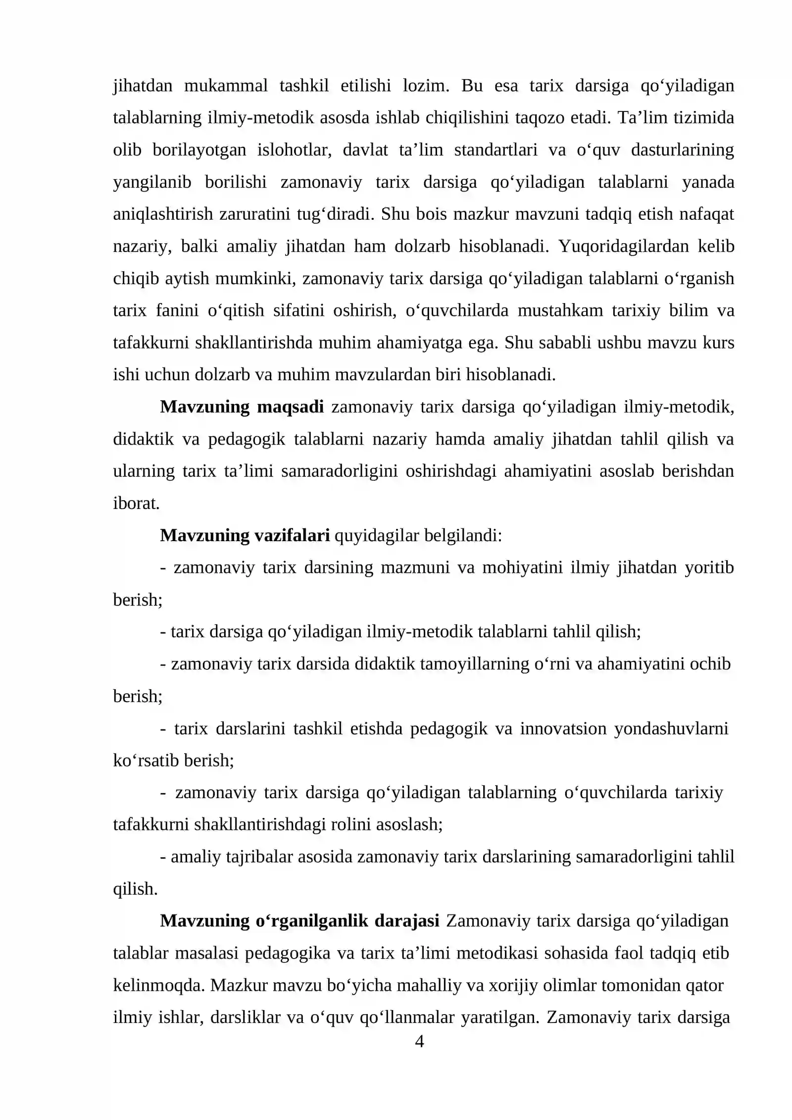 Zamonaviy tarix darsiga qo’yiladigon talablar 4