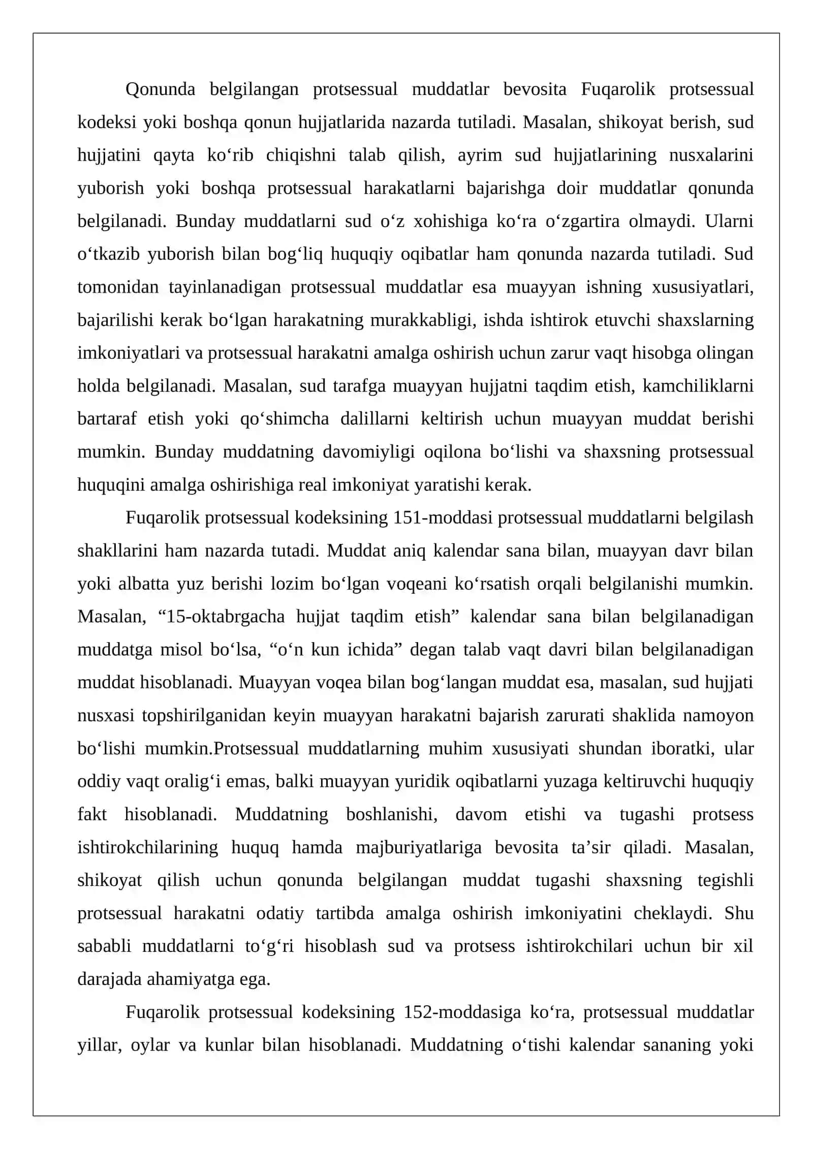 Fuqarolik protsessida protsessual muddatlar 4
