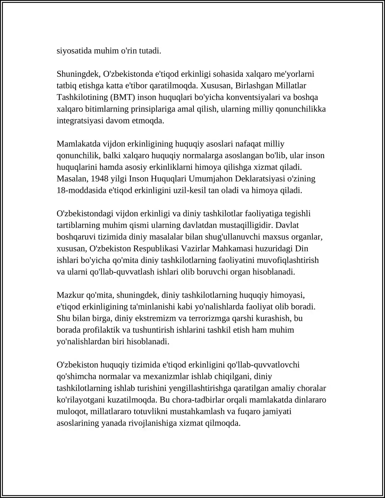 VIJDON ERKINLIGI VA DINIY XARAKATLAR 4