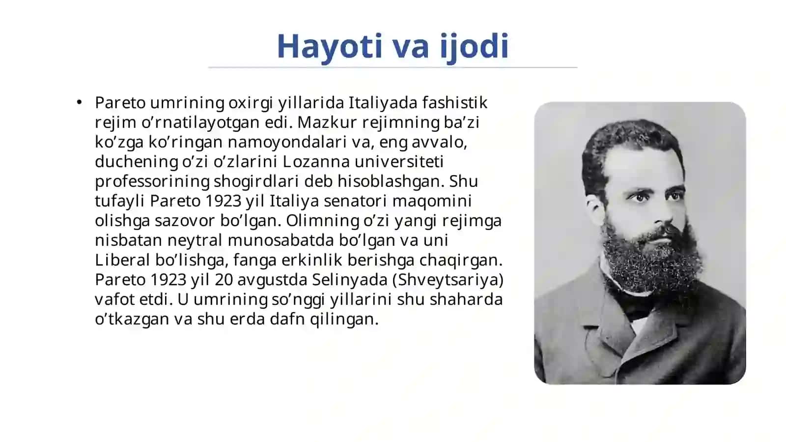 V.Paretoning hayoti va ijodi 4