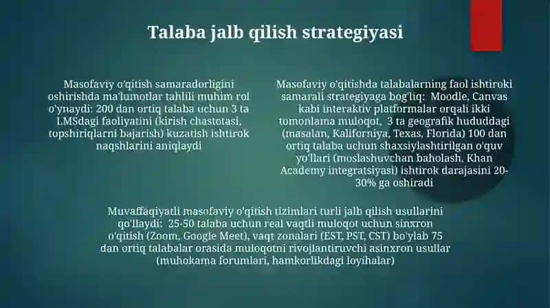 Masafaviy ta’lim tizimlari va uallardan foydalanish 4