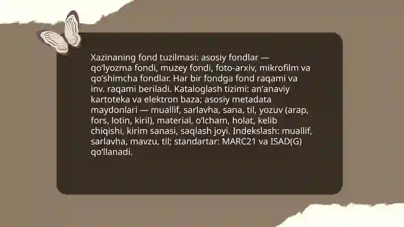OʻzR FA Sharqshunoslik instituti sharq qoʻlyozmalari xazinasi 4