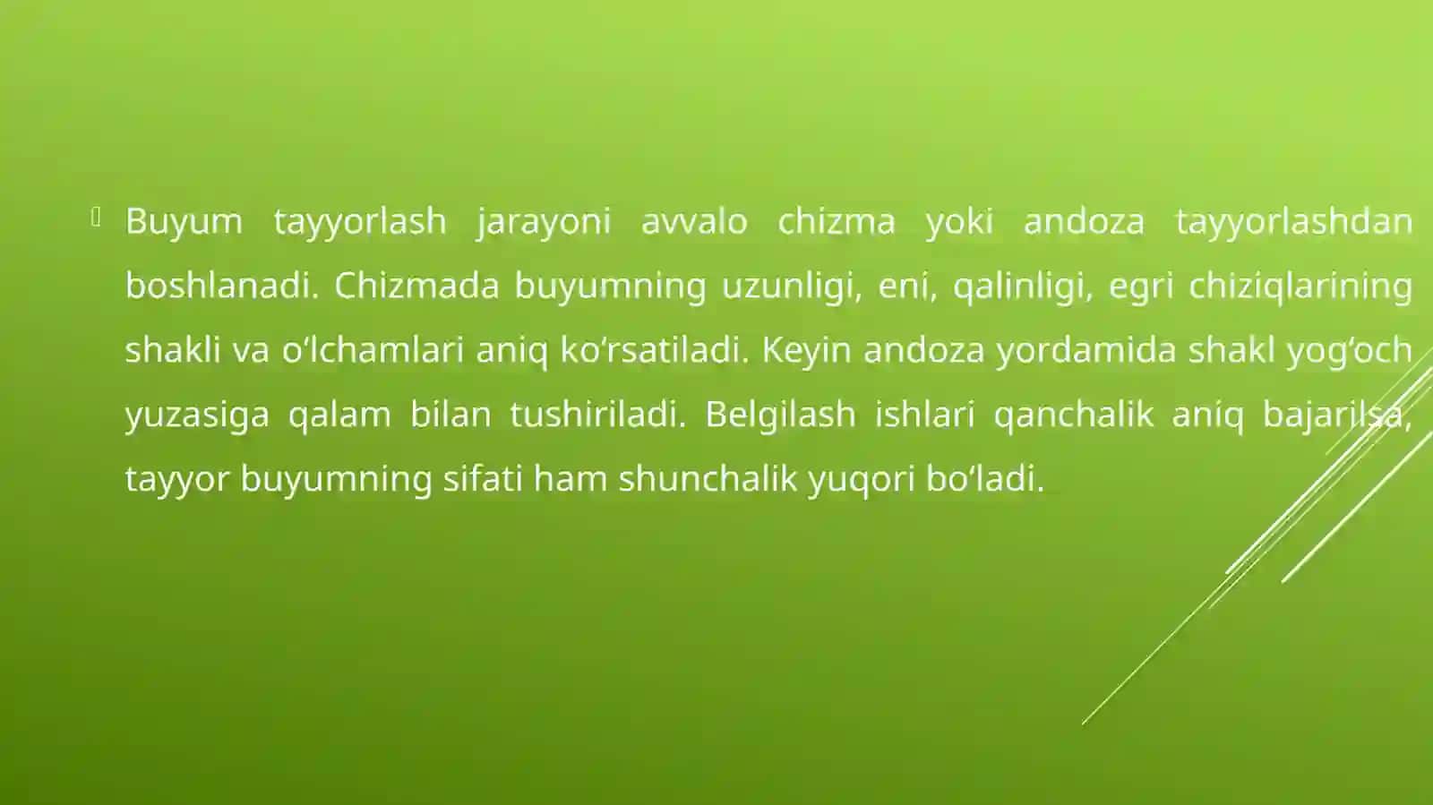 Birikmasi egri chiziq shaklidagi buyumlar tayyorlash texnologiyasi 4