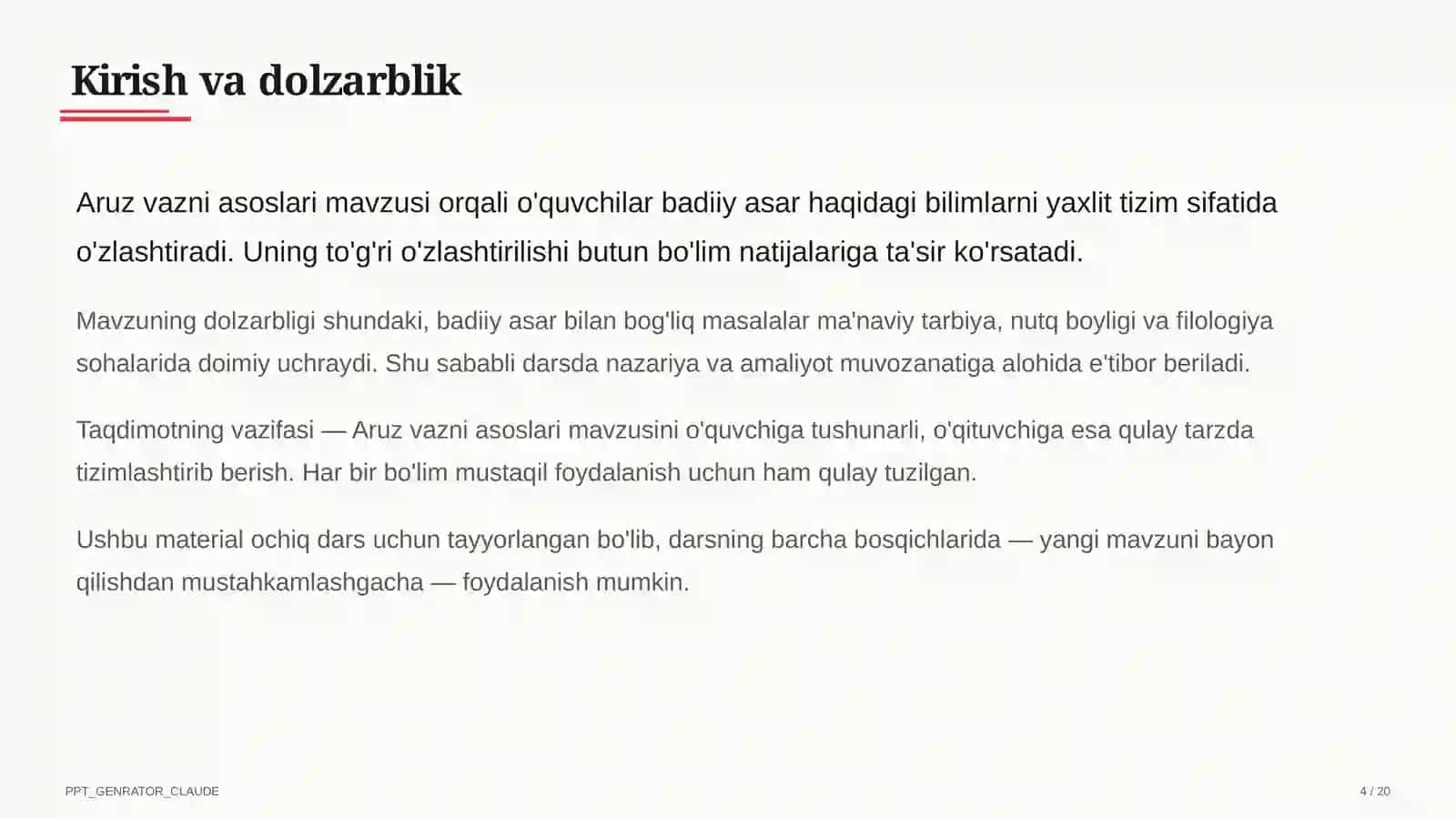 Aruz vazni asoslari (9-sinf) 4
