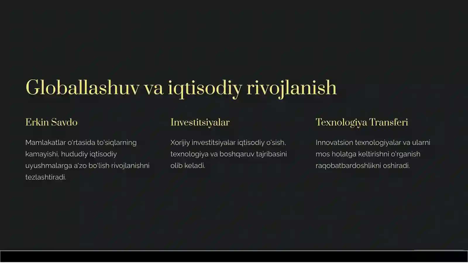 GLOBALLASHUV JARAYONLARINING IQTISODIY VA SIYOSIY OMILLARI 4