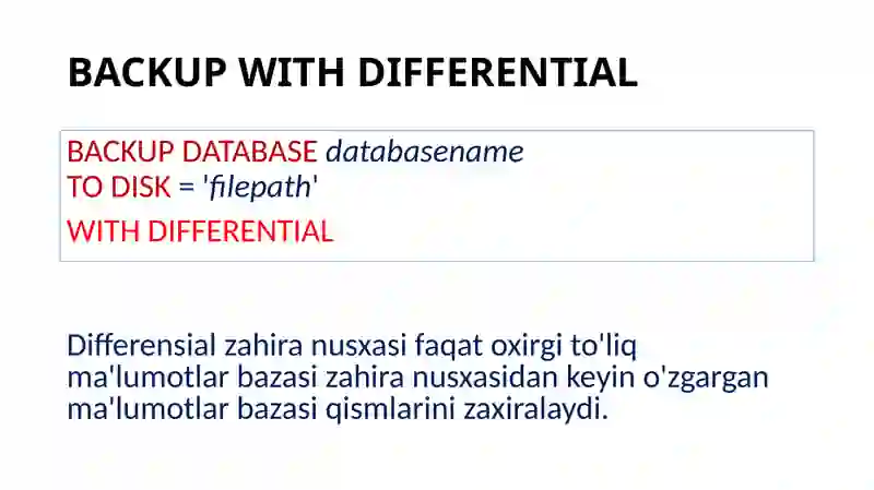BACKUP DATABASE 4