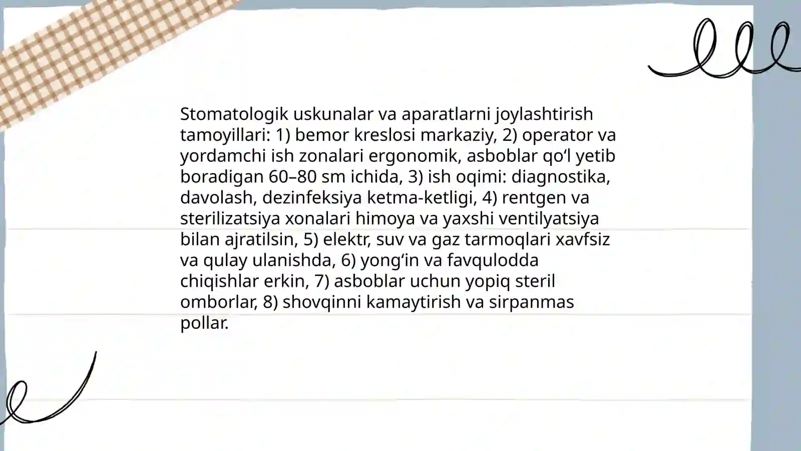 Ortopedik stomatologiya xonasining tuzilishi 4