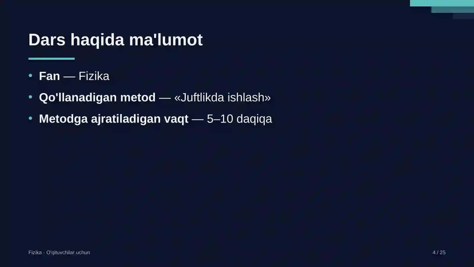 fizika darslarida juftlikda ishlash metodidan foydalanish 4111 4