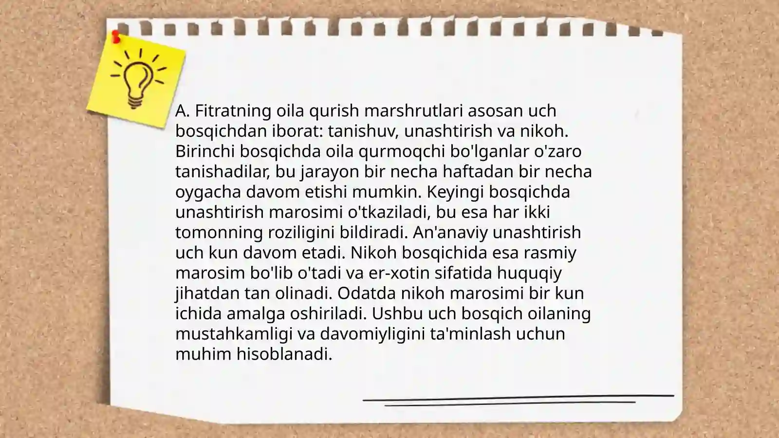 A.Fitratning "Oila asari"dagi oila qurish tartiblari va farzand tarbiyasiga oid g'oyalar bo'yicha esse tayyorlash 4