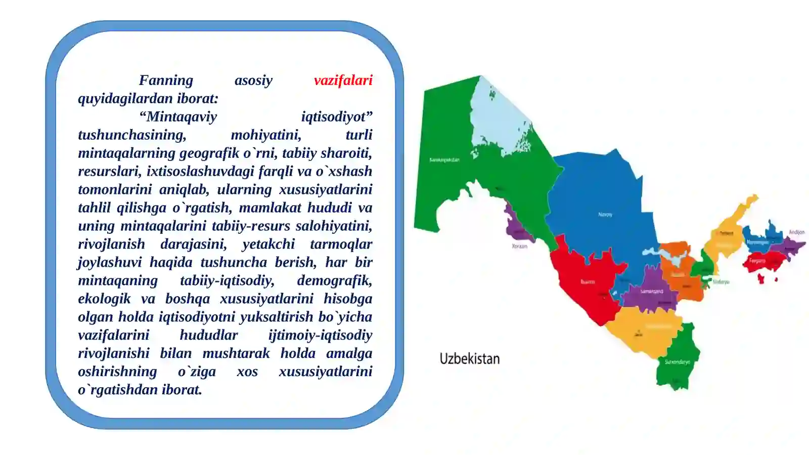“Mintaqaviy iqtisodiyot”ning predmeti, maqsadi va vazifalari 4