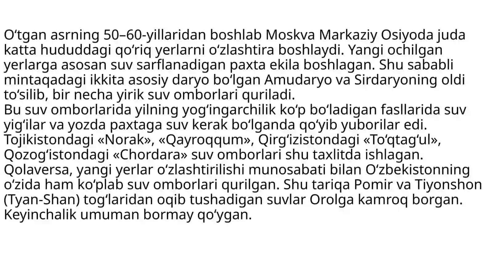 Orol va Orolbo'yi Ekologiyasi 4