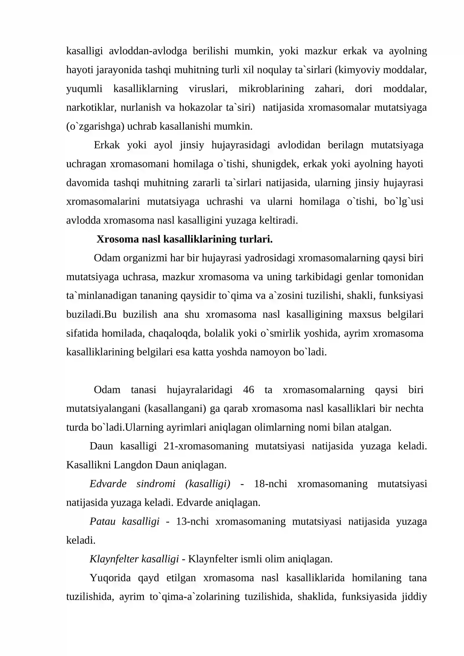 Nasl, tug`ma, sil kasalliklari 4