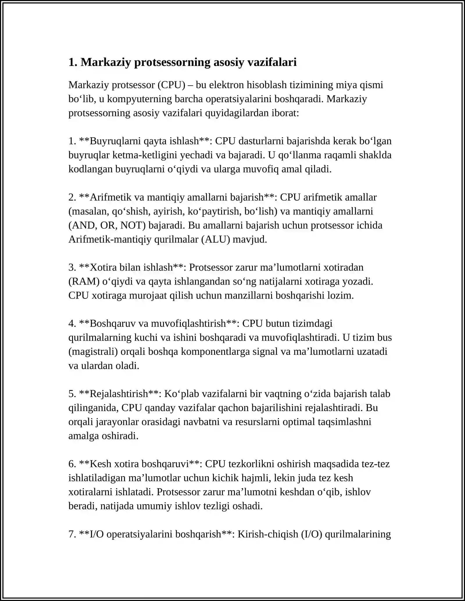 Markaziy Protsessor 4