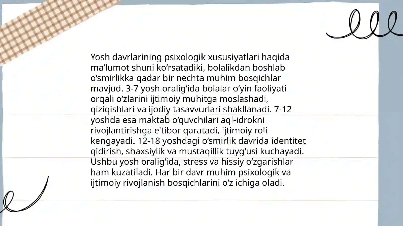 Yosh va pedagogik psixologiya faninning vazifalari va rivojlanish bosqichlari 4