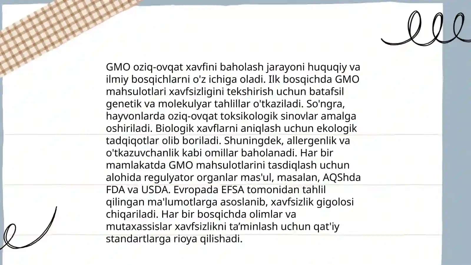 GM oziq ovqat xavflarini baholash tartibi 4