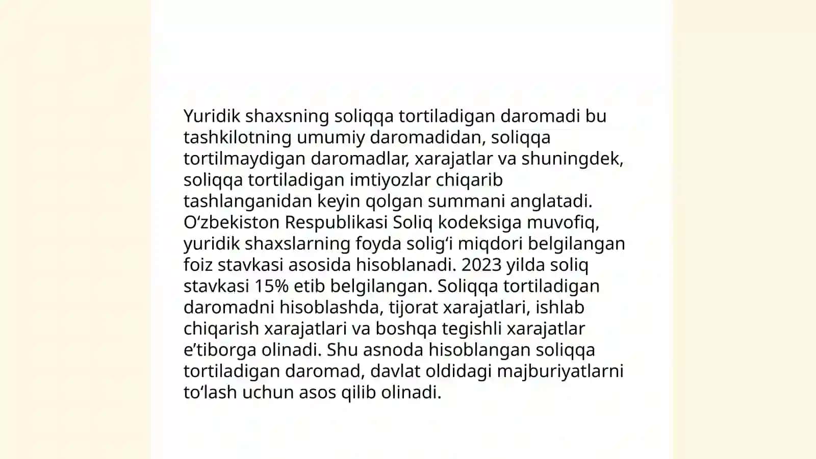 Yuridik shaxslardan olinadigan foyda soligʻi 4
