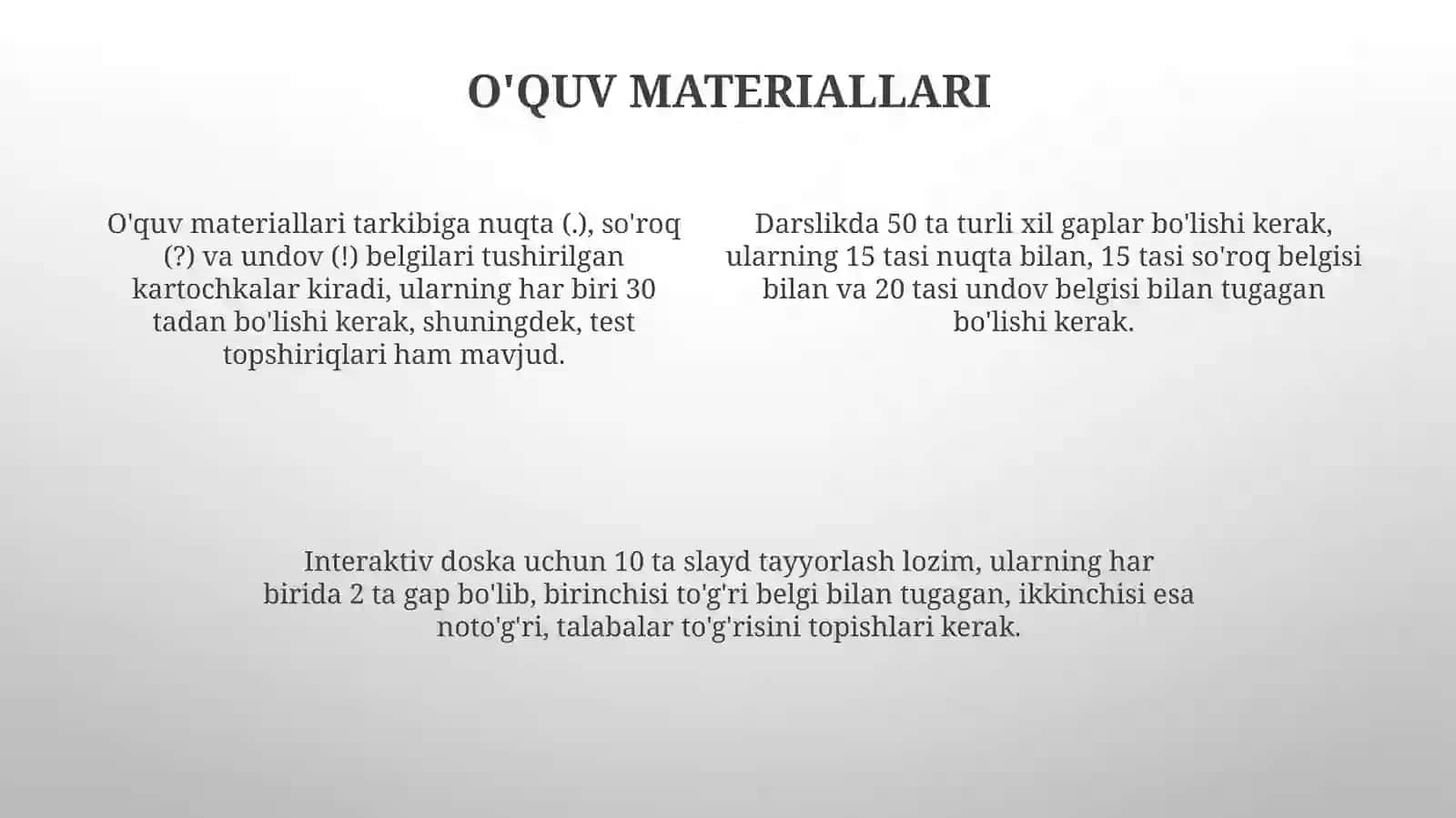 Gaplarning oxiriga qo'yiladigan tinish belgilar 4