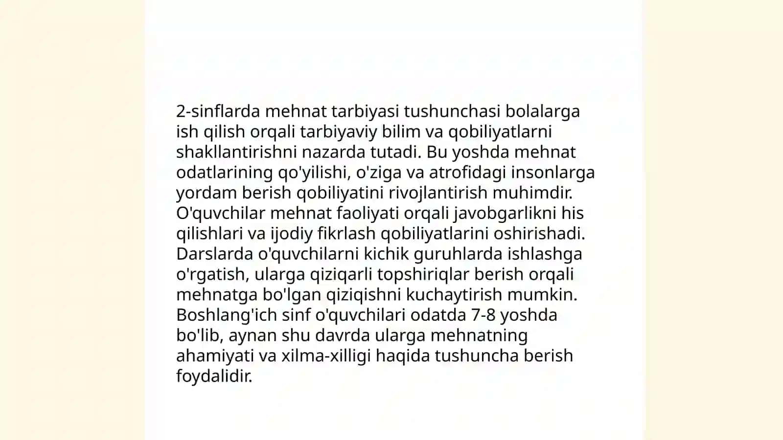 Boshlanģich talim yonalishi sirtqi 3 kurs 225-guruh talabasi Usmonova Fazilat 4