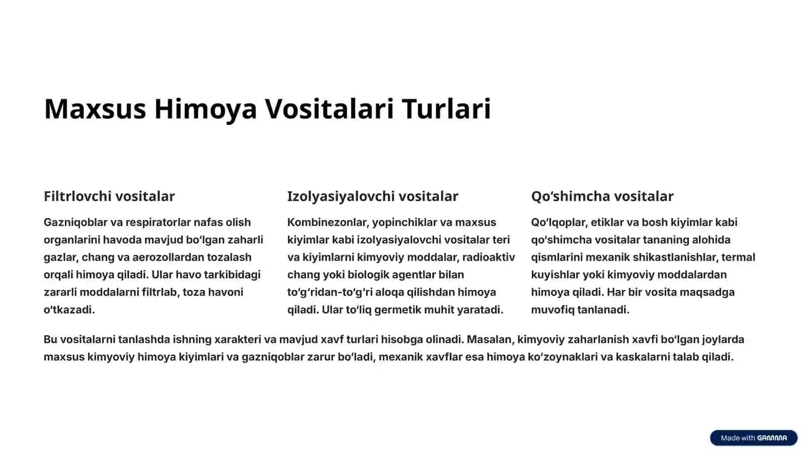 Shaxsiy Himoya Vositalari va Ulardan Foydalanish 4