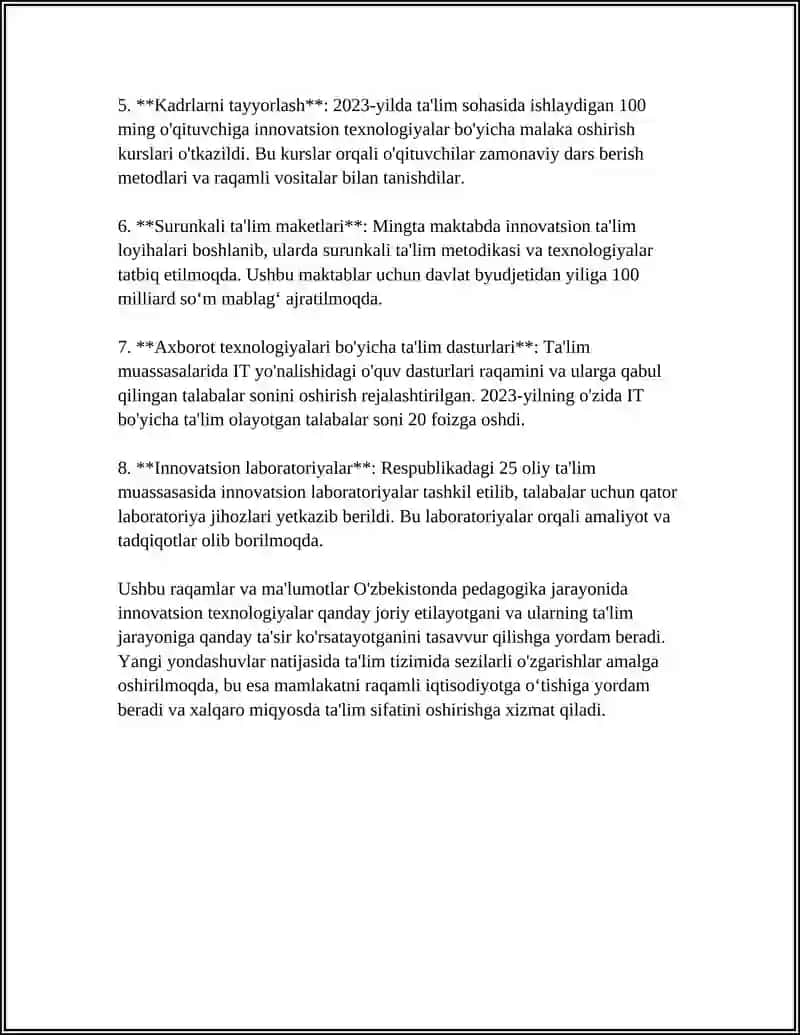 O'zbekistonda Pedagogik Texnologiyalar Rivojlanishi 4