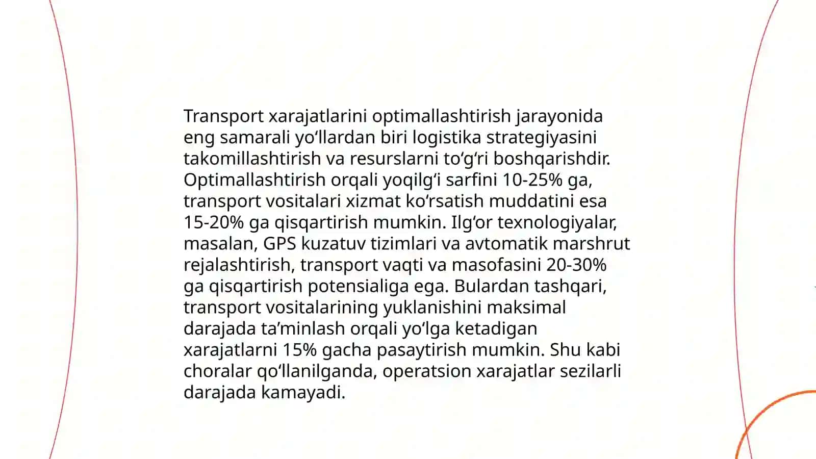Logistika da xarajatlar va daromadlarni taxlil qilish 4