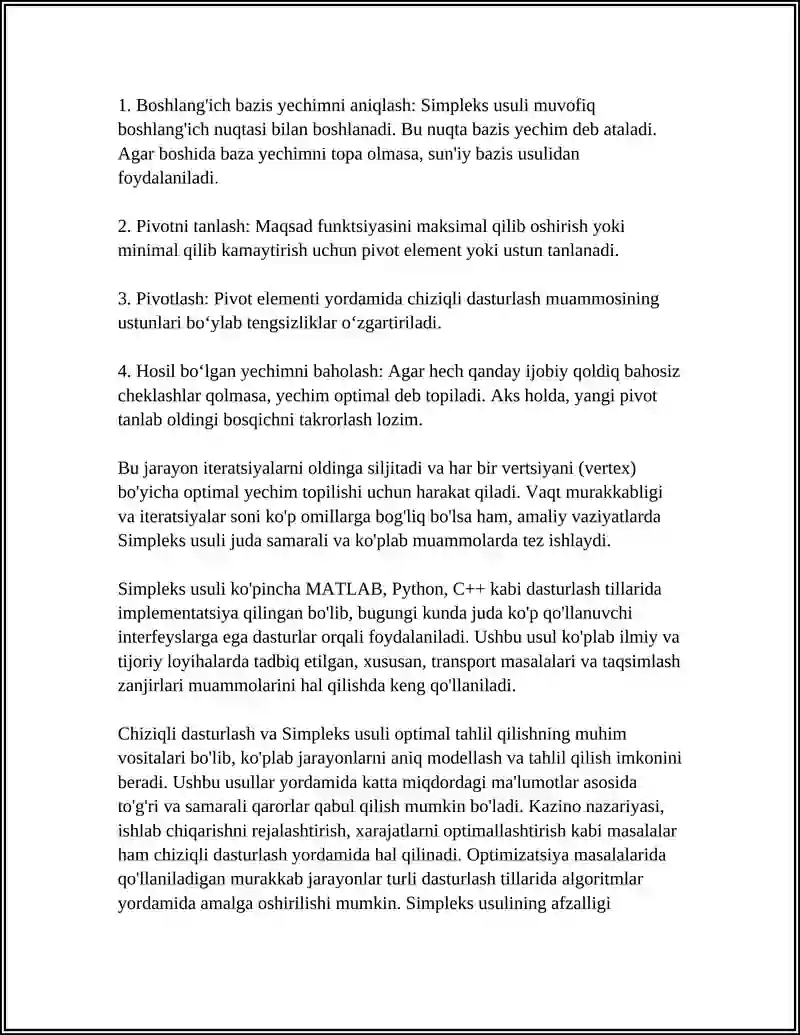 OPTIMAL TIZIMLARNI TAHLIL QILISH USULLARI 4