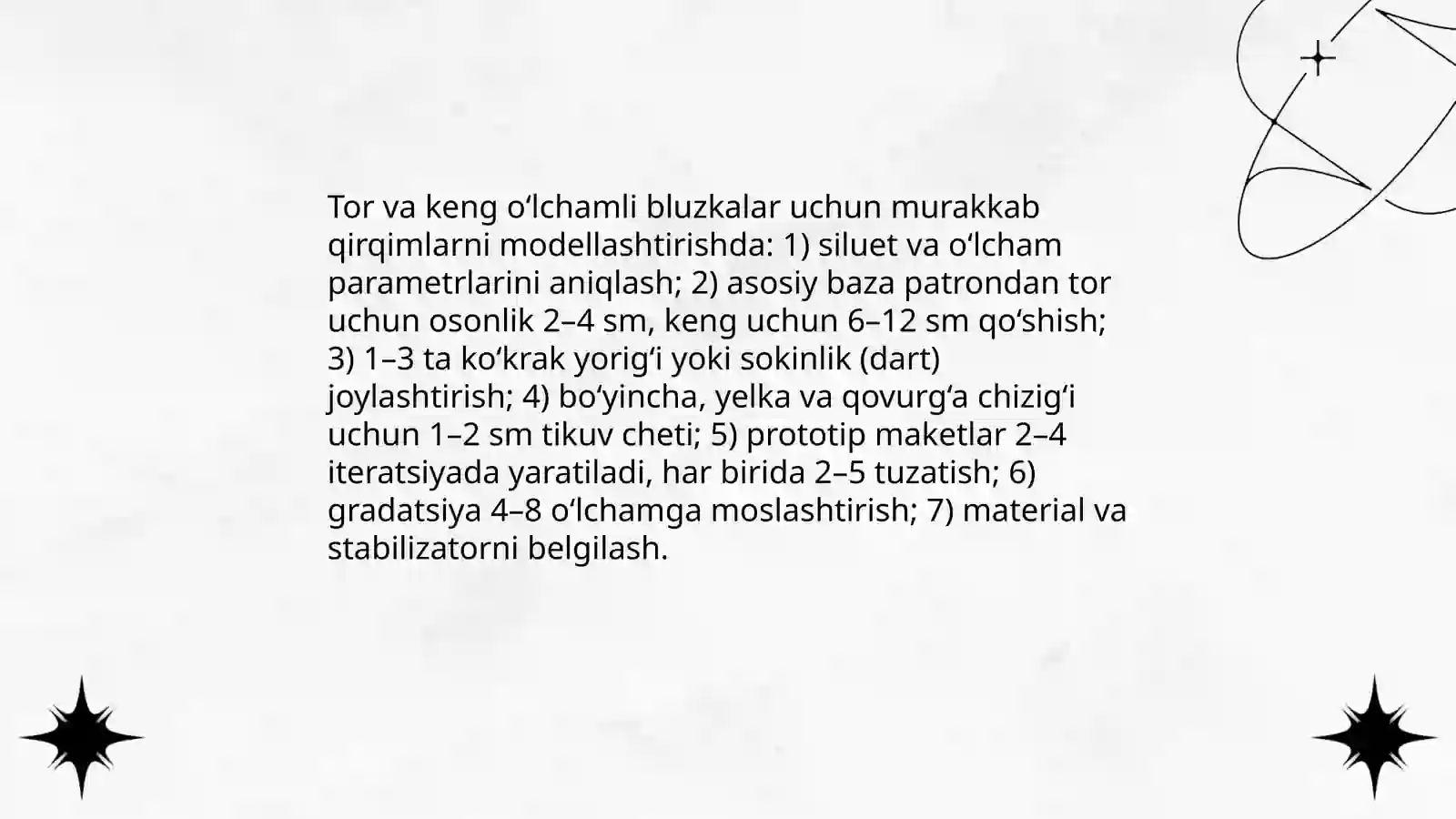 Ayollar kiyimlarini murakkab fasonlarda modellashtirish maketlarni tayyorlash, texnologik xarita yaratish 4