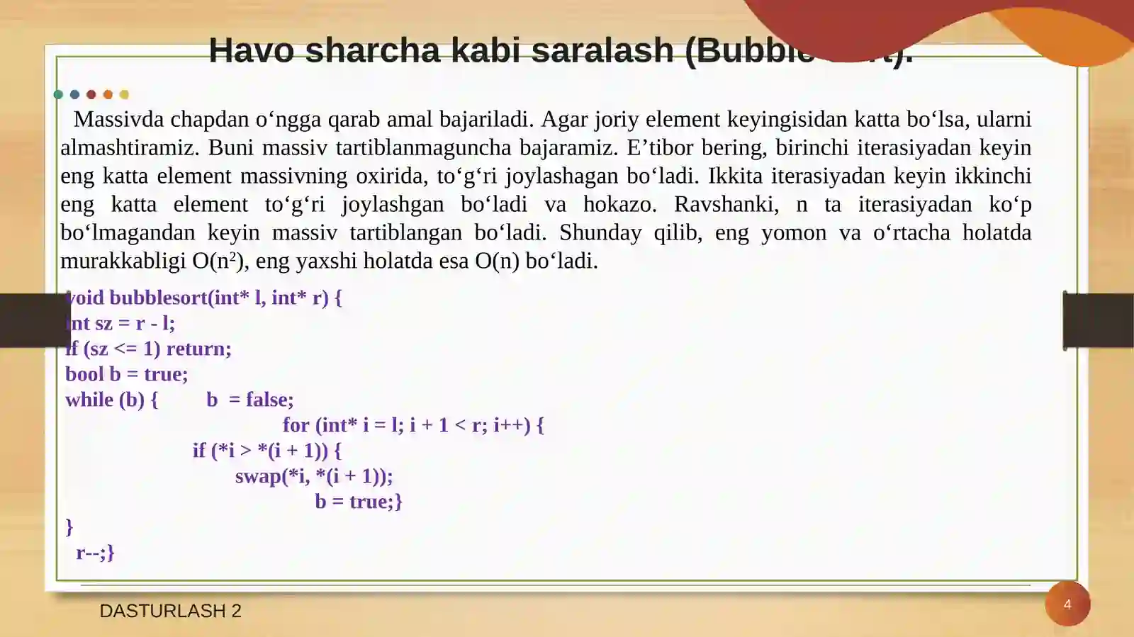 Saralash algoritmlari haqida 4