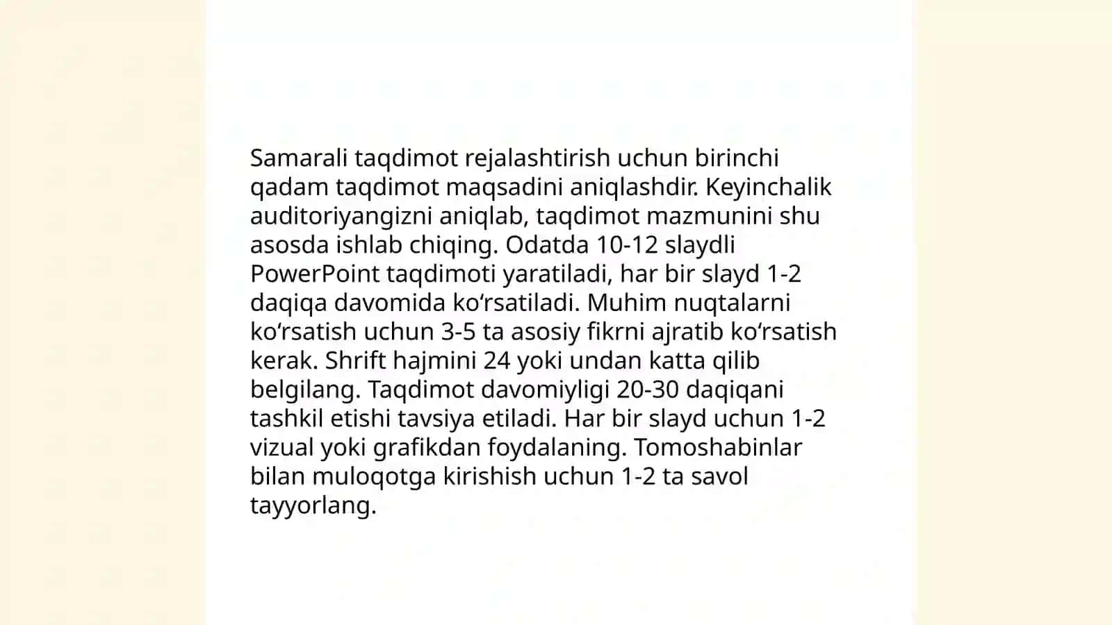 Taqdimotlar yaratish va idustrumental vositalar 4