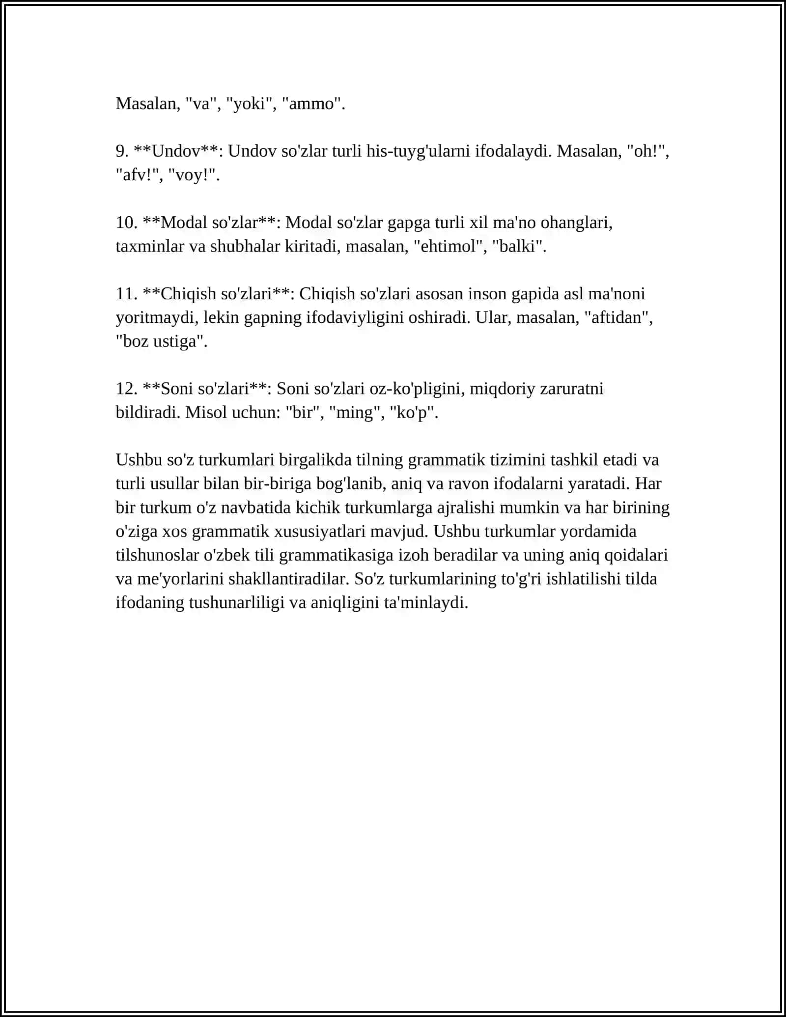 SOʻZ TURKUMLARI OʻRGANISHDA HOSIL QILINADIGAN ORFOGRAFIK BILIMLAR 4