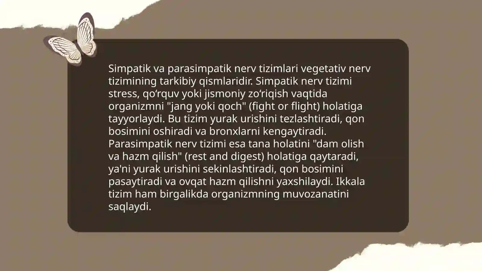 Vegetativ nerv sistemasi vazifalari 4