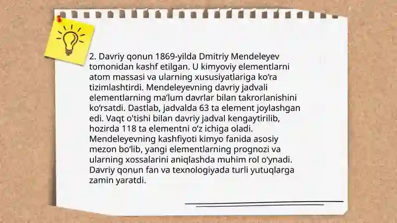 Kimyoviy elementlarning davriy sistemasi 4