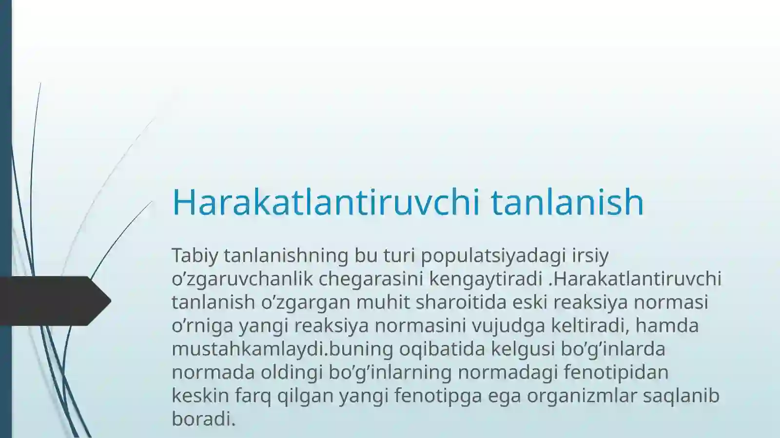 Evolutsiyani harakatga keltiruvchi omillar va mexanizmlar 4