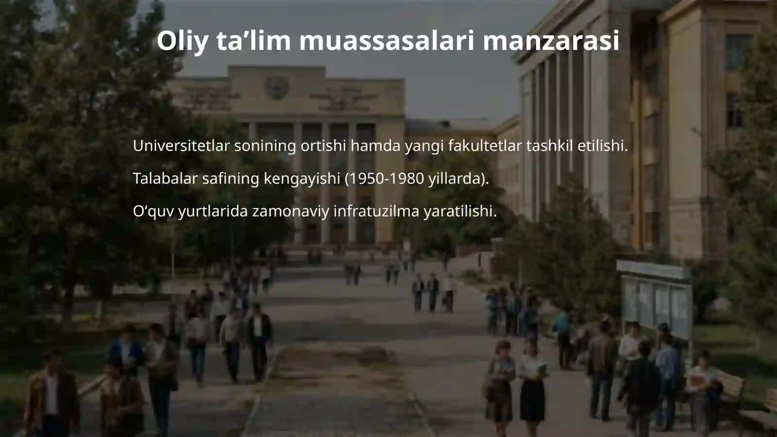 1950-1980 yillarda Oʻzbekistonda oliy taʼlim 4