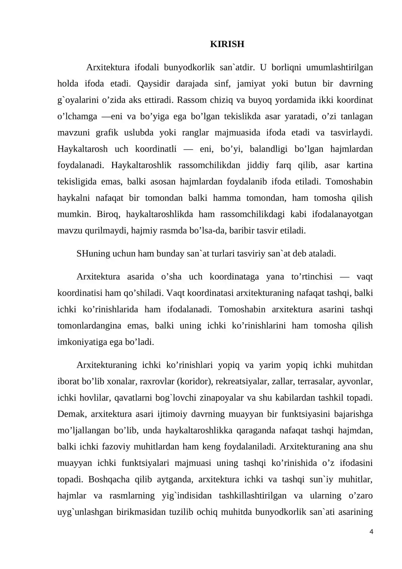 Kichik arxitektura formalari, tuzulishi va  geometriyasi. BITIRUV MALAKAVIY ISH 4