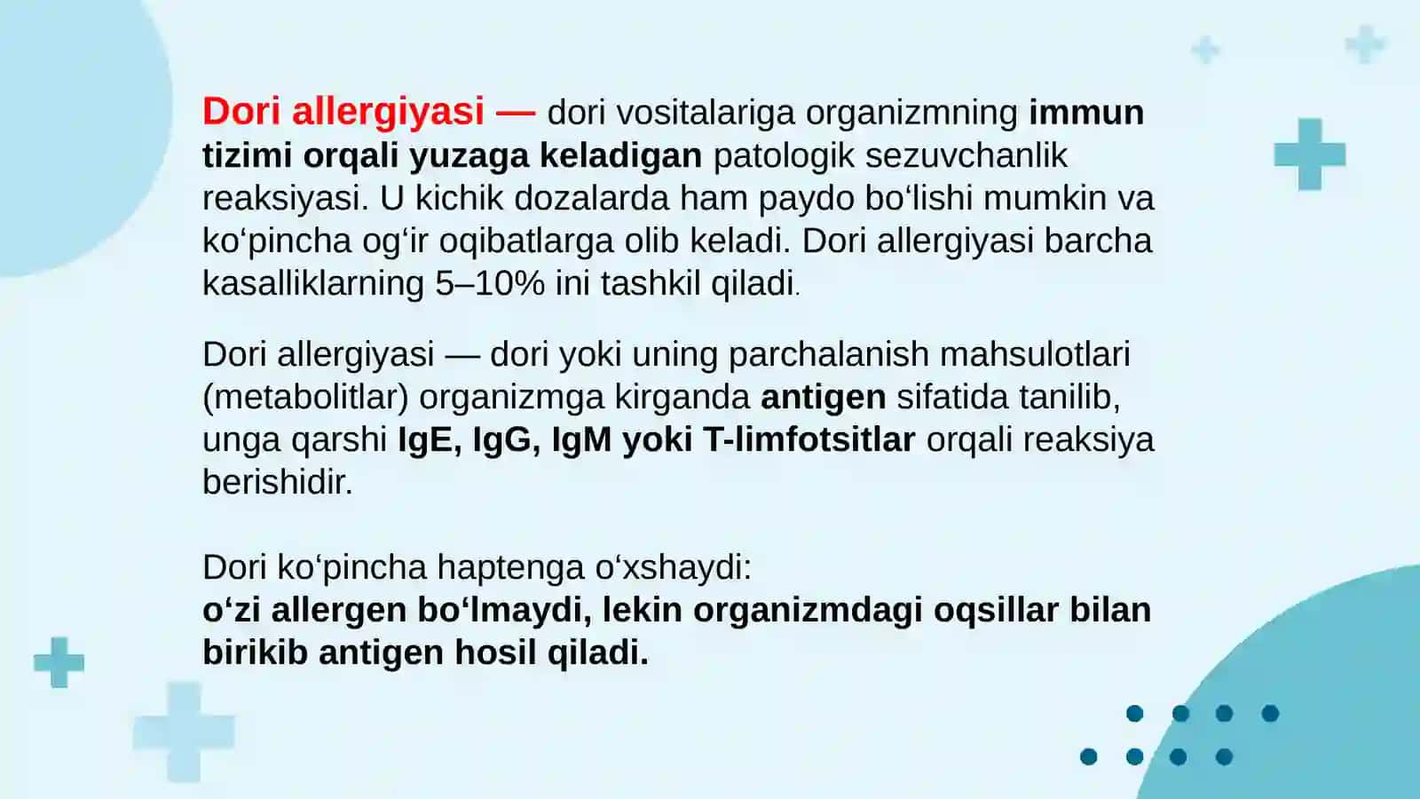 Dori vositalardan yuzaga keladigan allergiya 4