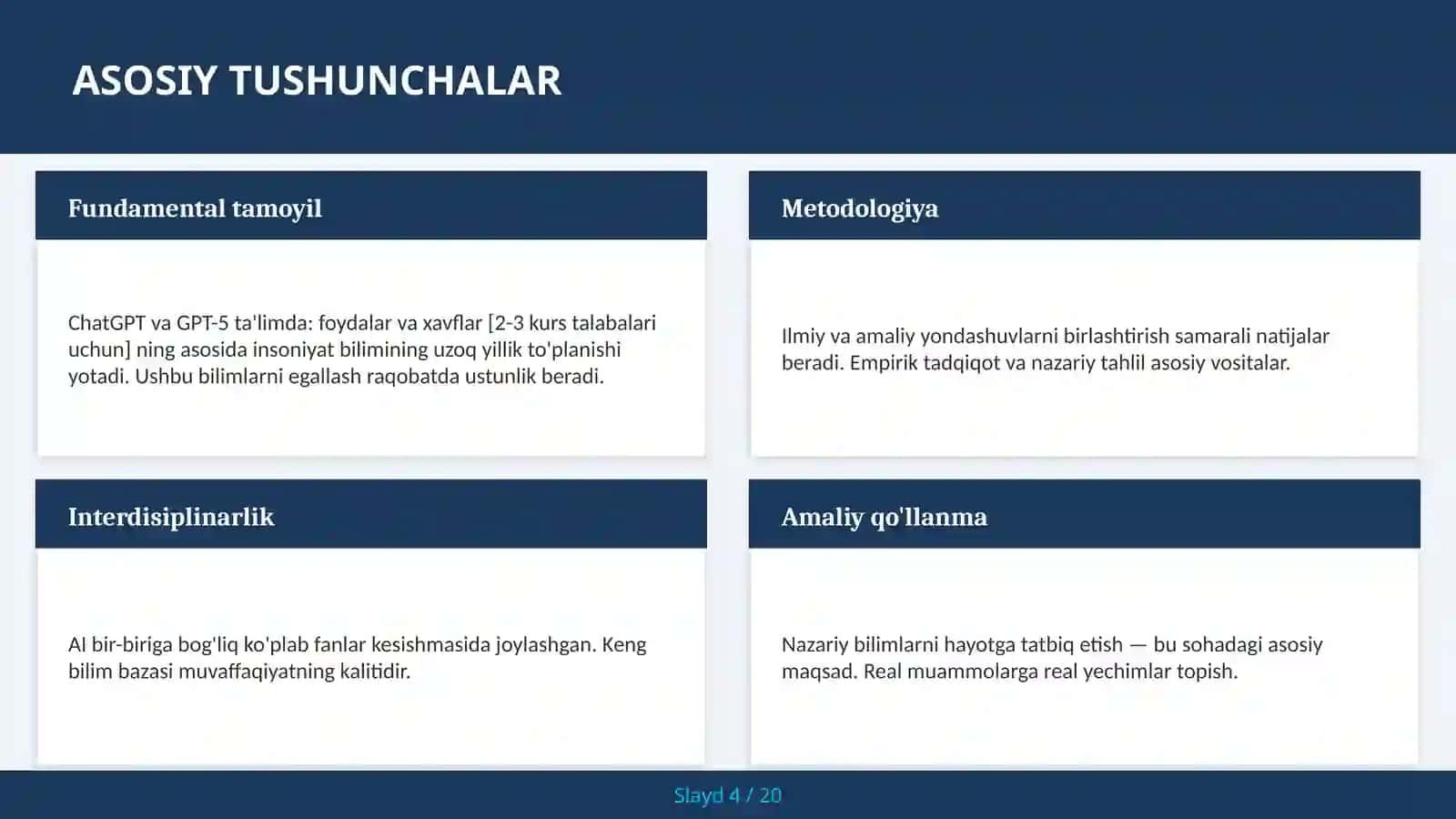ChatGPT va GPT-5 ta'limda: foydalar va xavflar [2-3 kurs talabalari uchun] 4