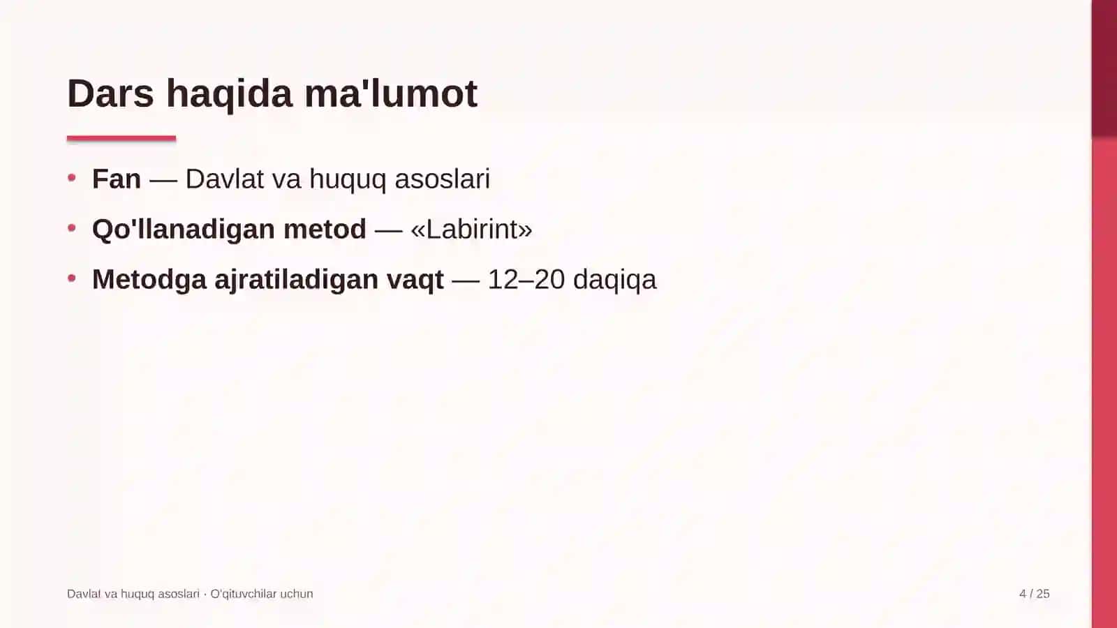 davlat va huquq asoslari darslarida labirint metodidan foydalanish 5765 4