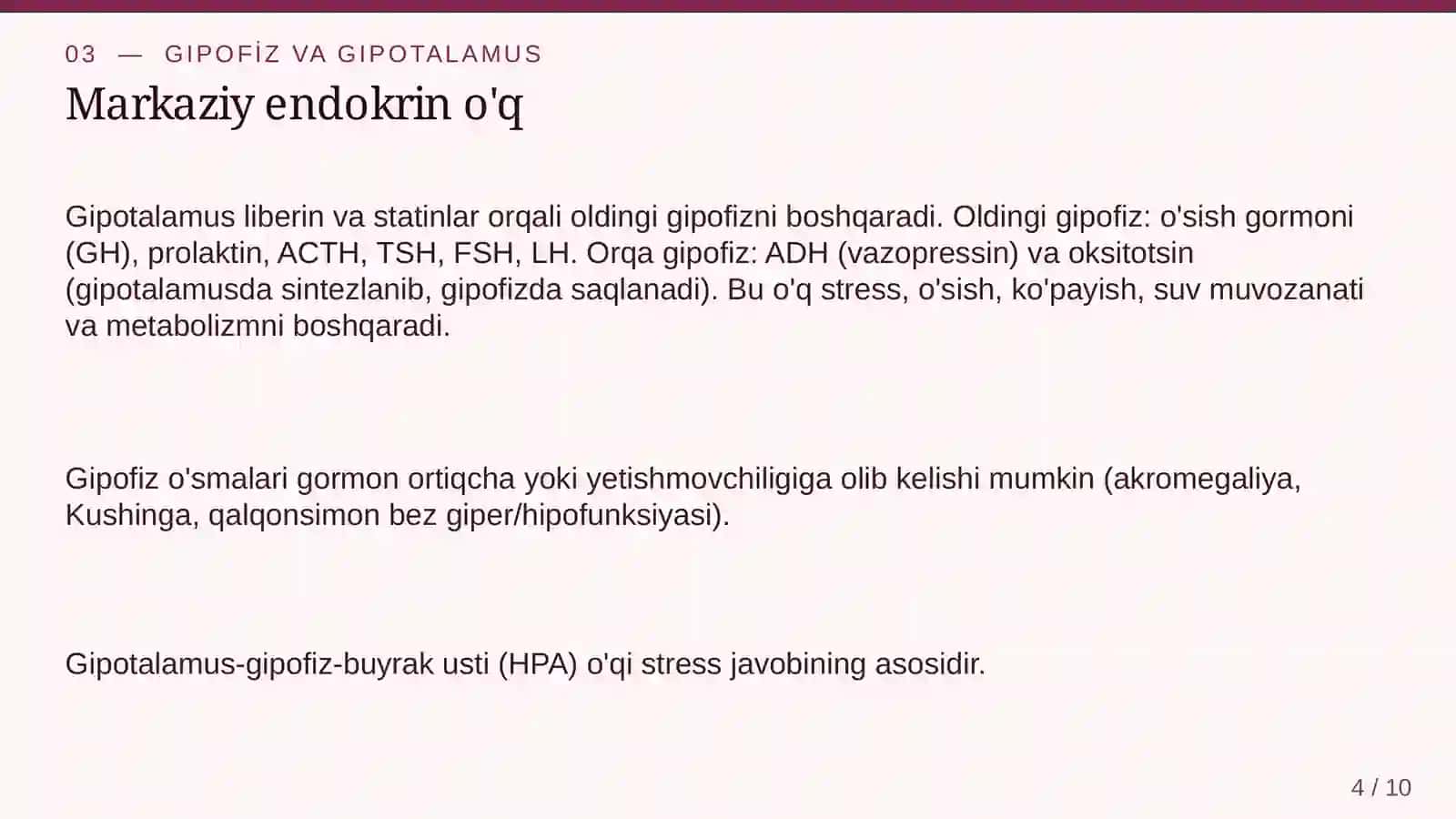 Gormonlar va endokrin tizim 4