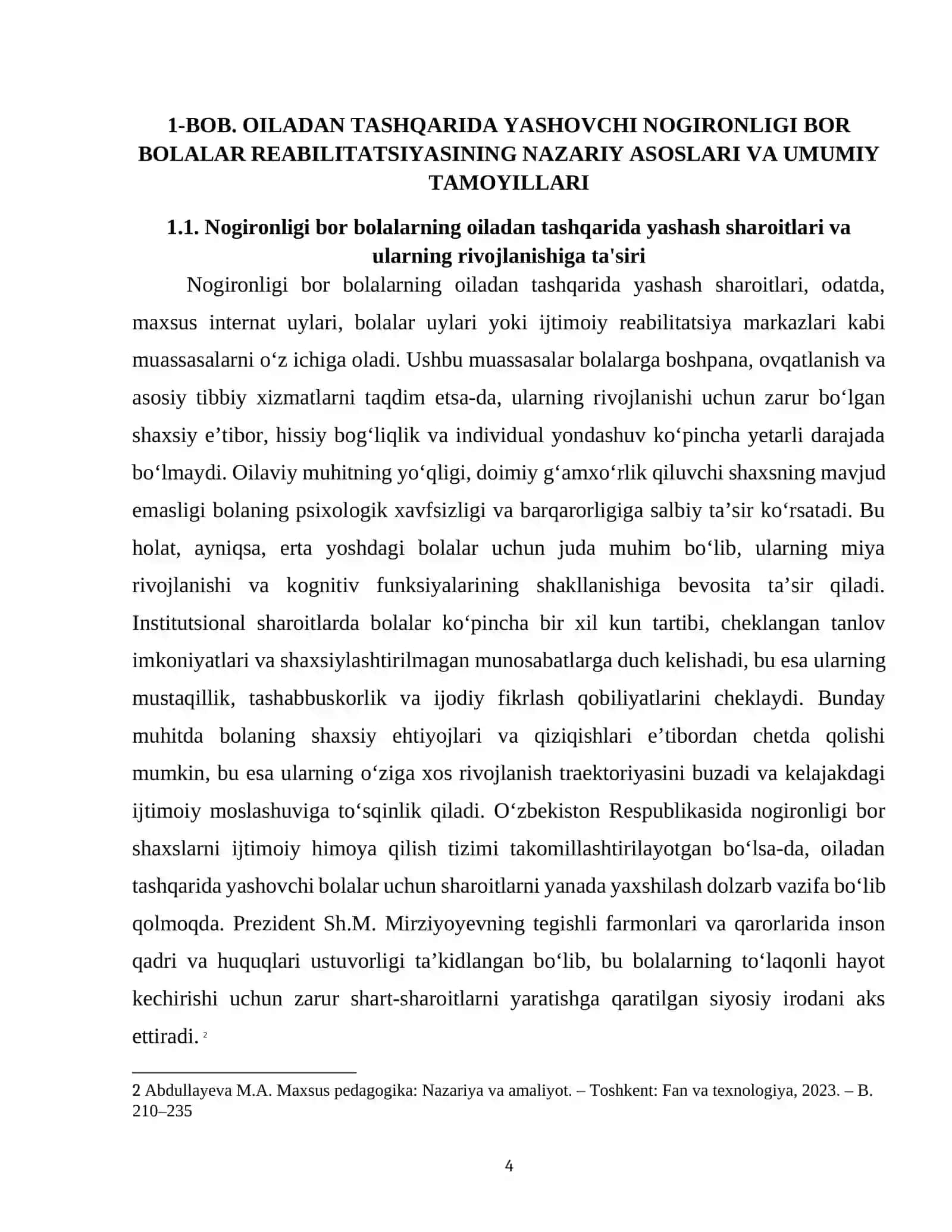 OILADAN TASHQARIDA YASHOVCHI NOGIRONLIGI BOR BOLALAR REABILITATSIYASINING ÕZIGA XOS XUSUSIYATLARI 4
