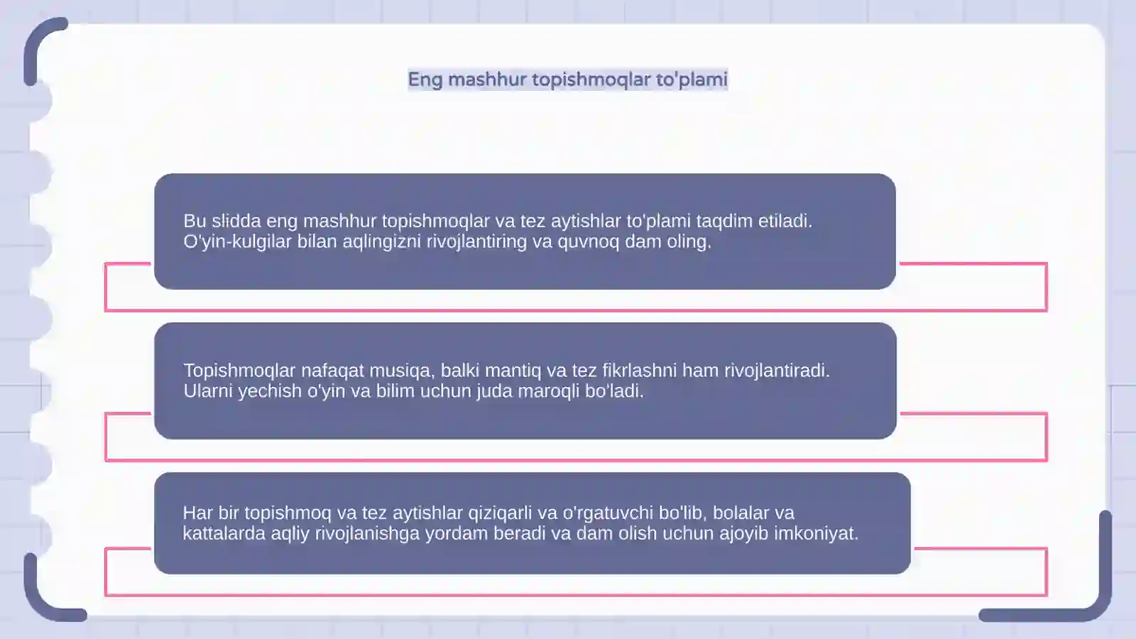 Topishmoqlar va tez aytishlar 4